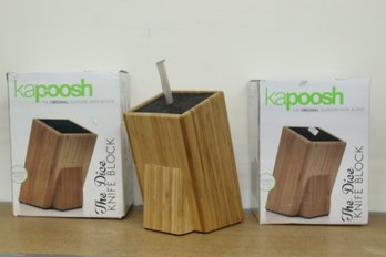 3 Kapoosh 'The Dice' Bamboo Knife Blocks