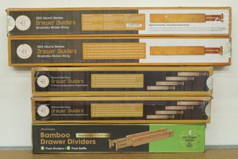 Grouping Of Adjustable Bamboo Drawer Dividers