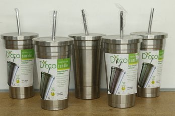5 D'Eco Stainless Steel Tumblers (16oz)