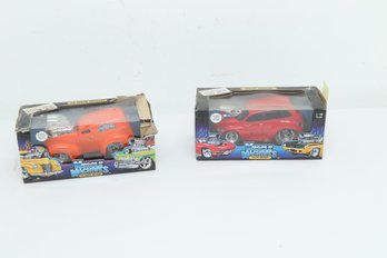 2 Muscle Machines 1:18 Scale Die Cast Cars: '00 PT Cruiser & '40 Sedan Delivery