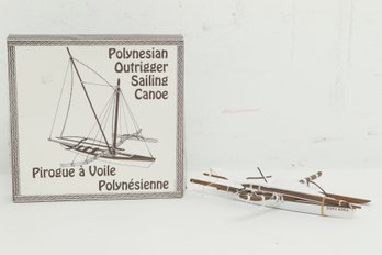 Polynesian Outrigger Sailing Canoe In Original Box