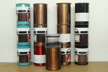 Grouping Of Airscape Cannisters In Various Sizes & Colors