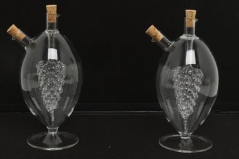 Wine/Grape Clear Glass Oil & Vinegar Dispensers