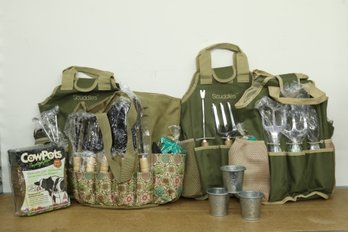 Mixed Grouping Of New Scuddles Garden Bags W/Tools & Accessories