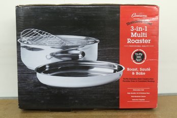 Camerons Stainless Steel 3 In 1 Multi-Roaster (11 Qt Stock Pot)