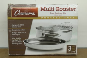 Camerons Stainless Steel 3-in-1 Multi Roaster (11qt Stock Pot & 4qt Saut Pan)