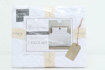 Grace Living Lyra Tufted 5pc Duvet Set In Twin/Twin XL