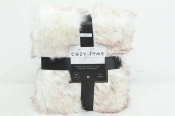 Cozy Tyme Luxe Collection Luxury Faux Wolf Fur Throw 50' X 60'