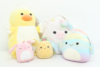 5 Squishmallow Easter Themed Stuffed Animals & Baskets
