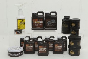 Lot Of Leather Oil And Cleaners