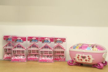 (5) New 'World's Smallest' Barbie Houses & Pre-owned Disney Princess CD Player