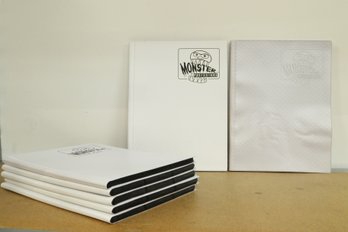 (7) White Monster Binders ~ Holds Up To 360 Standard Or Smaller Cards
