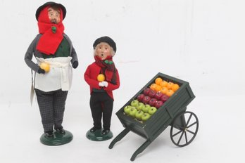 1999 Buyers Choice Carolers: Cries Of London, Fruit Vendor Man W/Cart & Child With Fruit