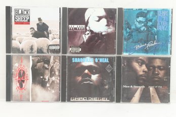 Lot Of 6 1990's HIP HOP RAP CD'S BLACK SHEEP ICE CUBE CYPRESS HILL SHAQUILLE ONEAL NICE & SMOOTH HEAVY D
