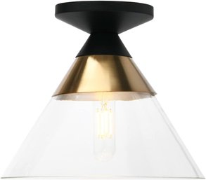 Robert Stevenson Lighting - Theo Metal And Conical Glass Ceiling Lamp