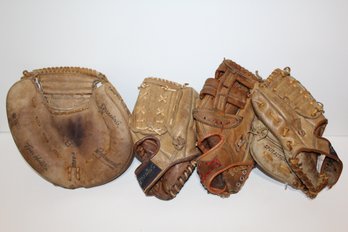 4 Vintage Gloves - Seaver - Rod Carew - Richie Allen - Tom Haller (Catchers Mitt)