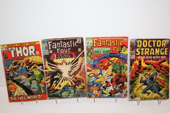 4 Vintage Comic Silver Age Included - Thor #200 - Fantastic Four #53 & #89 - Doctor Strange #181