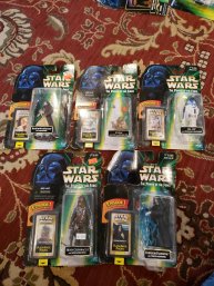 Lot Of 5 NEW In Package Star Wars Figures Power Of The Force Episode I With Flashback Photos