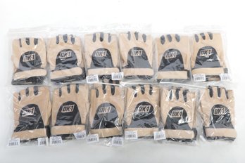 12 Pairs Of OK-1 Buckskin Fingerless Gloves Size Large