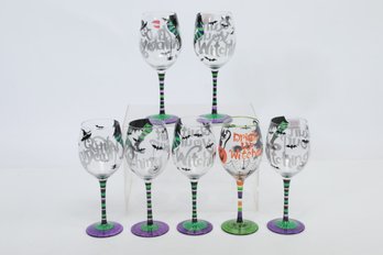 (7) Halloween Witch Wine Glasses From Pier 1