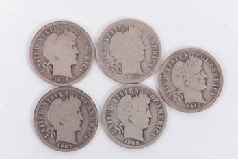 5 Circulated Mercury Dimes