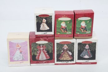 Grouping Of Hallmark Barbie Ornaments