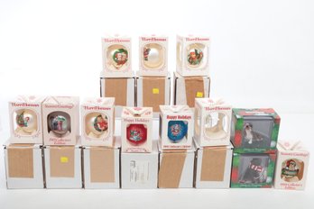 Grouping Of 12 Vintage Ornaments With Years (1980s-90s)