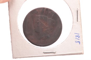 1818 Braided Hair Large Cent From Private Collection