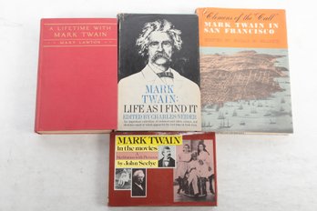 4 Mark Twain Books , Including Mark Twain , Life As I Find It And M.T. In The Movies & More By Various Authors