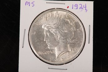 1924 Peace Silver Dollar From Private Collection