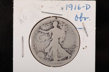 1916-D (obv) Walking Liberty Half Dollar From Private Collection