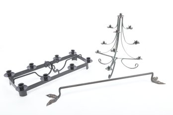 Grouping Of Wrought Iron Decorative Items
