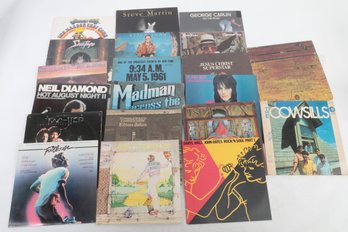 Approx. 20 Mixed Genre Vinyl Records: Elton John, Styx, Alice Cooper & More