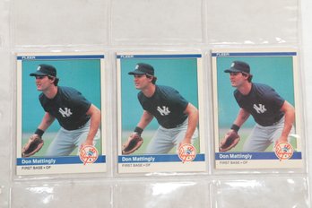 Lot Of 3 1984 Fleer Don Mattingly Rookie Baseball Cards