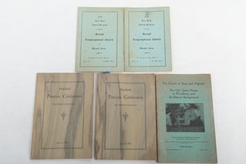 5 Booklets Winsted Hartland Incl. The Church In Story And Pageant The Old Glebe House