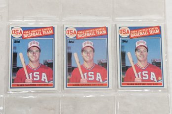 Lot Of 3 1985 Topps Baseball Cards Mark Mcgwire Rookie Card