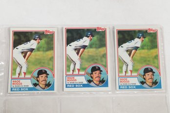 Lot Of 3 1983 Topps Wade Boggs Baseball Cards Rookie Card