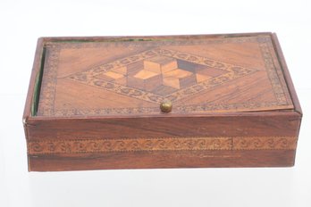 Antique 18/19th Century Inlay Marquetry Wooden Box