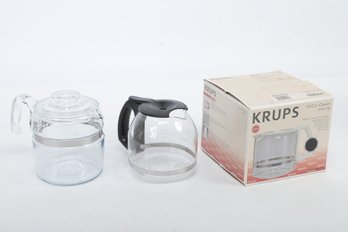 Grouping Of New & Pre-Owned Coffee Pot (Krups, Pyrex, Etc.)