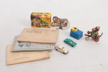 Mixed Toy Box Lot With Vintage Tin Toys