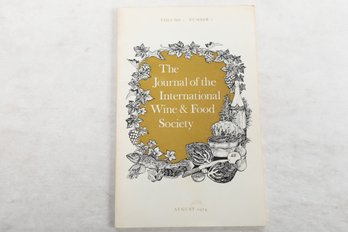 Vol. 1., No. I The Journal Of The International Wine & Food Society Editorial Committee: H. W. Yoxall