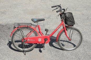 Vintage Red Women's Amuse Club Cruiser Bike W/Rack & Basket