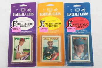 Lot Of 3 Baseball Card Team Sets Sealed Mets Pirates Phillies Topps