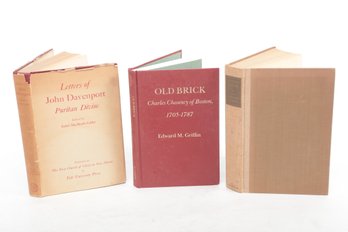 3 Books, OLD BRICK Charles Chauncy Of Boston, 1705-1787 Edward M. Griffin, Lettersof John Davenport Puritan Di