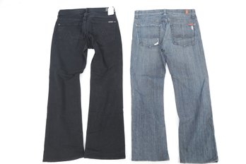 2 Pair: 7 For All Mankind Men's Jeans (Size 31) Brett In Black & Austyn In Denim