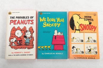 3 CHARLES M. SCHULZ, WE LOVE YOU, Snoopy, THE PARABLES OF PEANUTS,  HERE COMES SNOOPy
