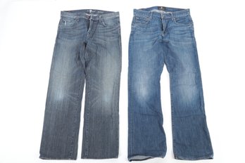 2 Pair: 7 For All Mankind Men's Jeans (Size 31) In Styles: Brett & Austyn