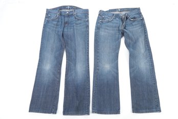 2 Pair: 7 For All Mankind Men's Jeans (Size 33) In Style: Brett