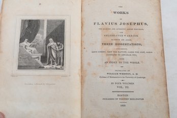 1829 American Gold Tooled Binding THE WORKS OF FLAVIUS JOSEPHUS, THE LEARNED AND AUTHENTIC JEWISH HISTORIAN,