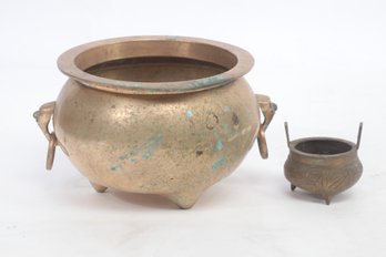 Two Vintage Chinese Brass Bowl's